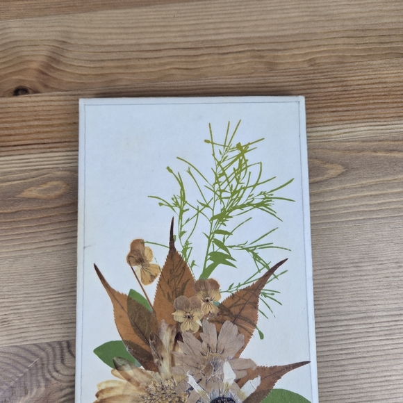 Vtg Handmade Pressed Flower Art Canada Uget Originals Wooden Vtg - Picture 8 of 12